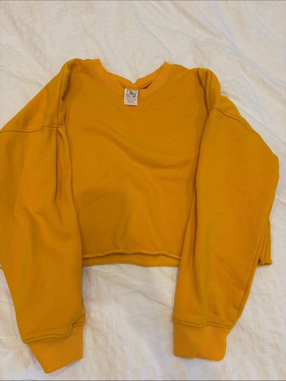 Cropped Mustard Yellow Crop Sweater M